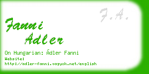 fanni adler business card